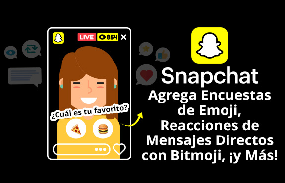 Persona en Snapchat Usando Encuesta de Emoji ya que la Compaa Agreg Tres Funciones Nuevas