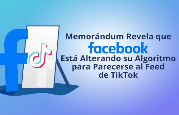 Logo de Facebook Frente a un Espejo que Refleja el Logo de TikTok