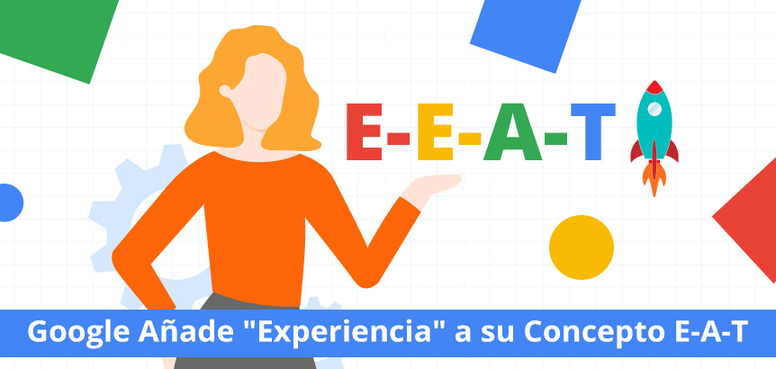 Persona Sosteniendo la Palabra E-E-A-T Para Mostrar que Google Agregó Experiencia a su Concepto E-A-T