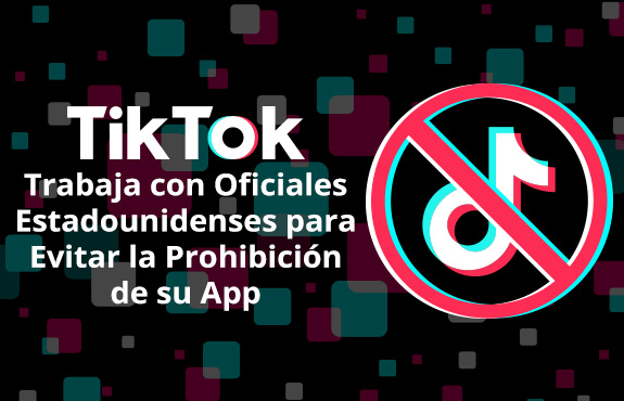 Signo de Negacin Sobre Logo de TikTok Representando la Posible Prohibicin de la App