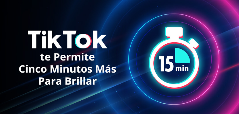 Logo de TikTok en Cronmetro Marcando 15 Minutos