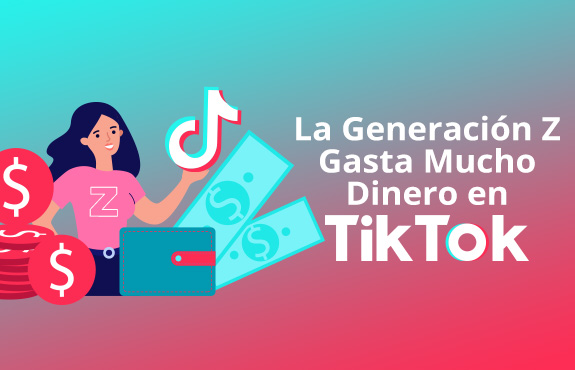 Chica Sosteniendo Dinero y Llevando Camiseta de la Generacin Z Junto Logo Tiktok