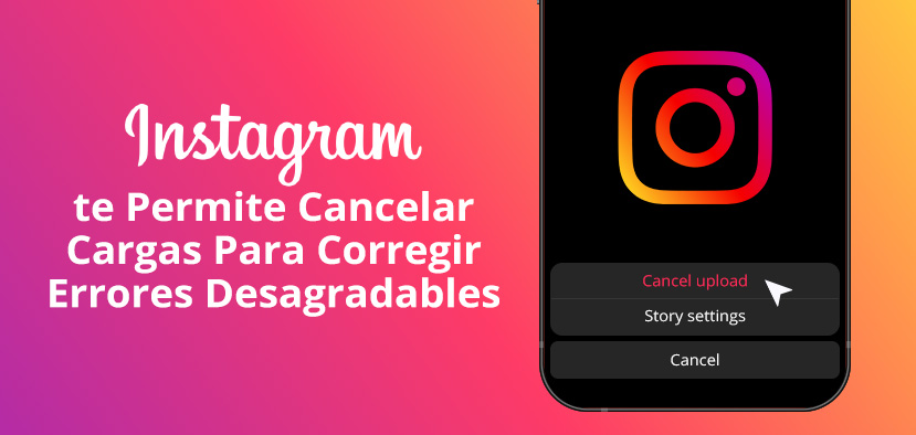Logo de Instagram en Celular con Flecha Apuntando Para Cancelar