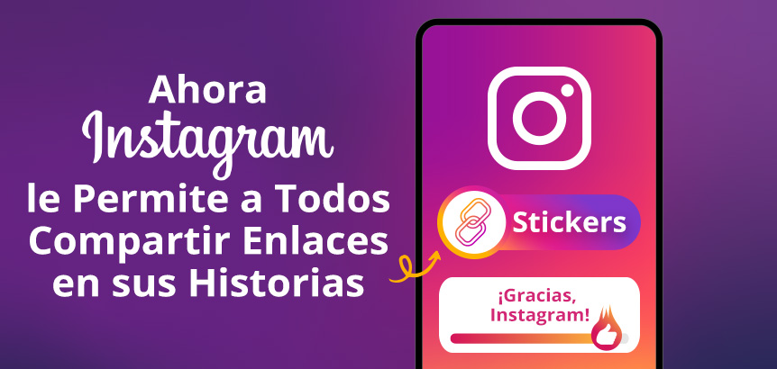 Instagram Permite Ahora Compartir Enlaces en Historias Como se Muestra en Telfono con Sticker Tipo Hipervnculos