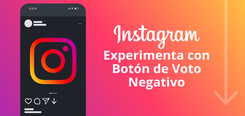 Pantalla de Telfono con Post de Instagram Mostrando Botn de Voto Negativo