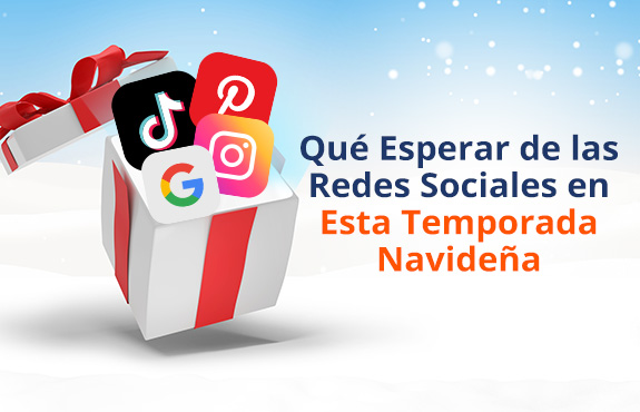 Logos de las Apps de Redes Sociales Dentro de una Caja de Regalo, Preparndose Para Navidad