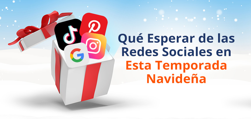 Logos de las Apps de Redes Sociales Dentro de una Caja de Regalo, Preparndose Para Navidad