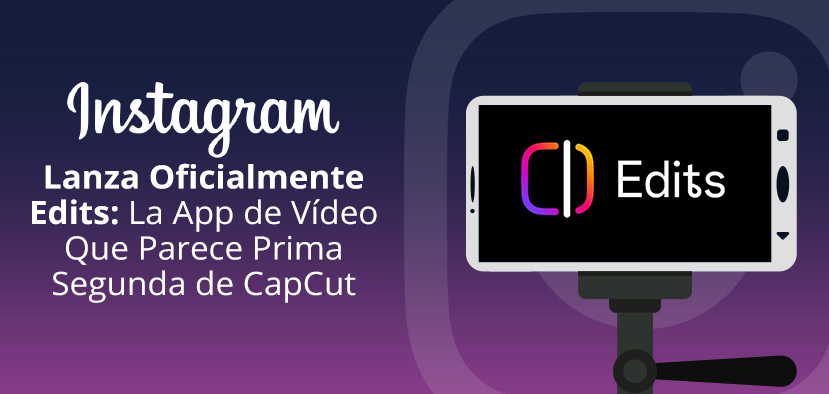 Teléfono en Trípode Mostrando Logo de la App Edits