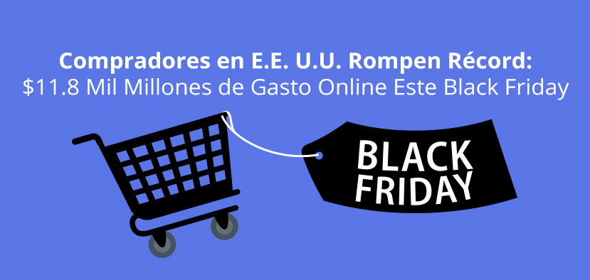 Carrito de Compra Llevando Etiqueta de Black Friday