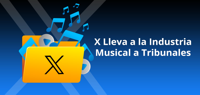 Carpeta con Logo de X y Notas Musicales Desbord�ndose
