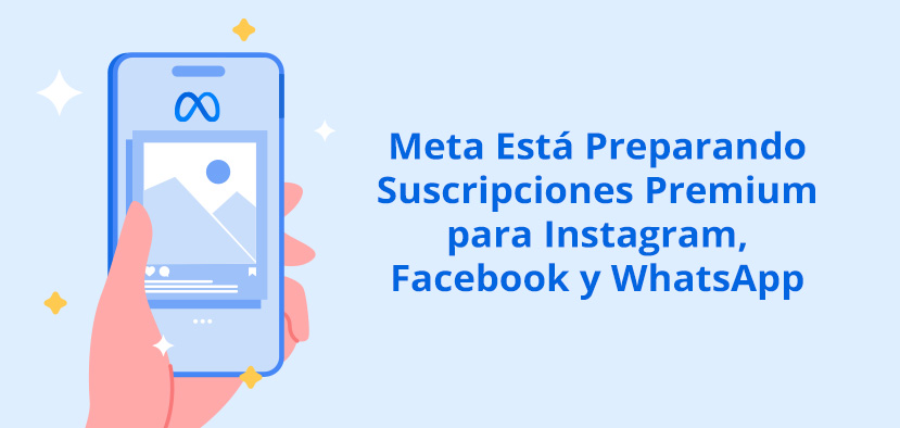 Mano Sosteniendo un Tel�fono Mostrando el Panel de Meta