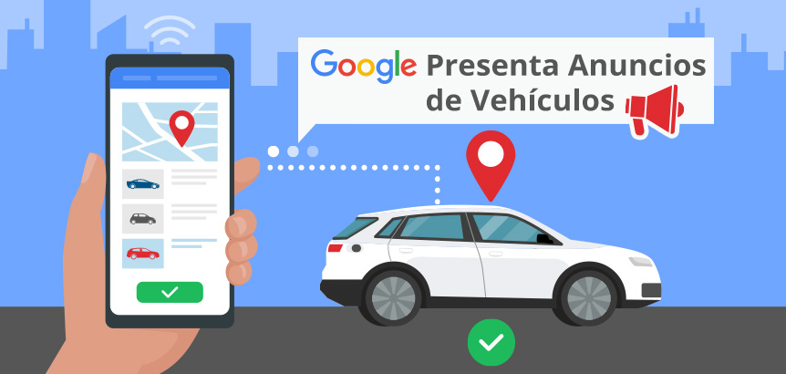 Teléfono Mostrando Autos en Venta con Ubicación Gracias a los Nuevos Anuncios de Vehículos en Google
